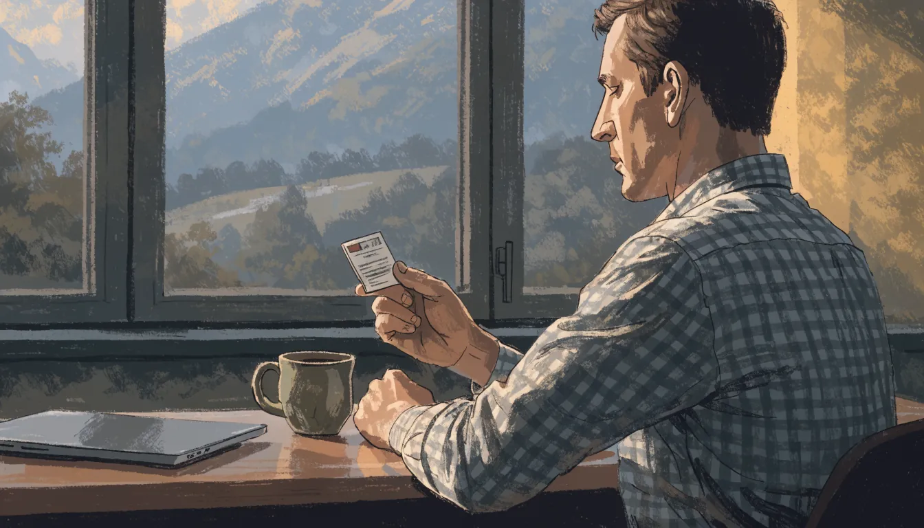 Illustration einer erwachsenen Person mit Schweizer Ausweis.